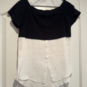 Anthropologie Black and White Top